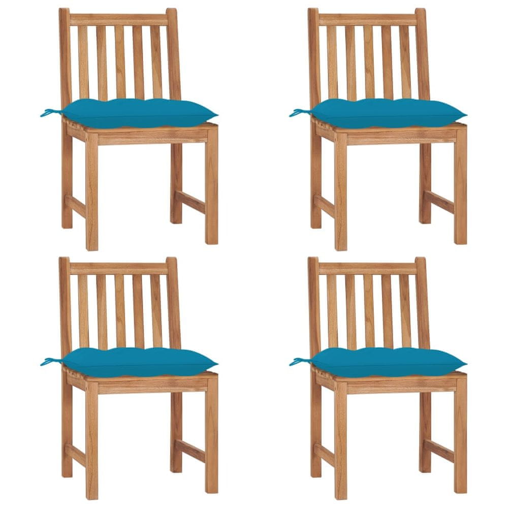 Petromila vidaXL Záhradné stoličky 4 ks s podložkami tíkový masív